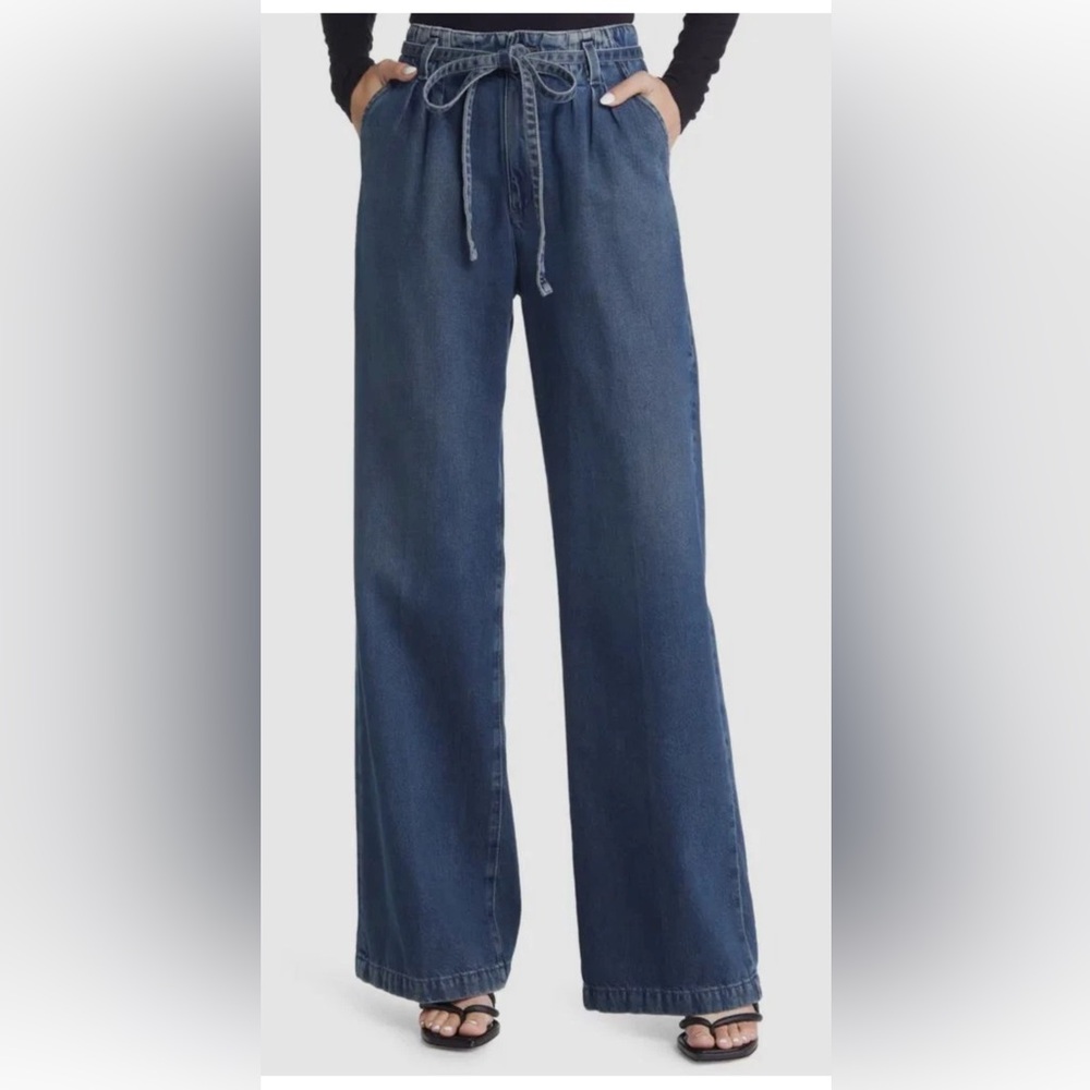 New AG Deven High Rise Wide Leg Jeans